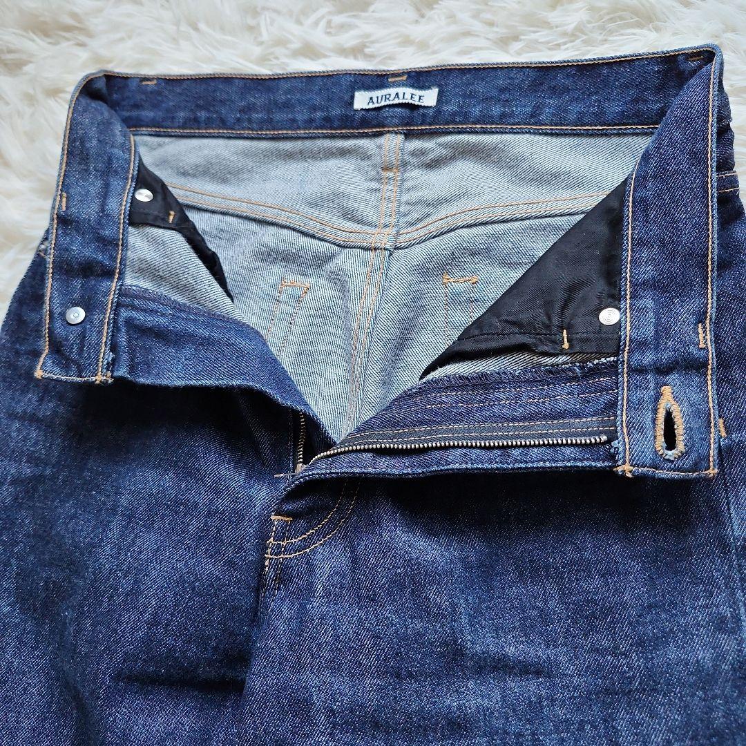 【美品】オーラリー HARD TWIST DENIM 5P PANTS　濃紺