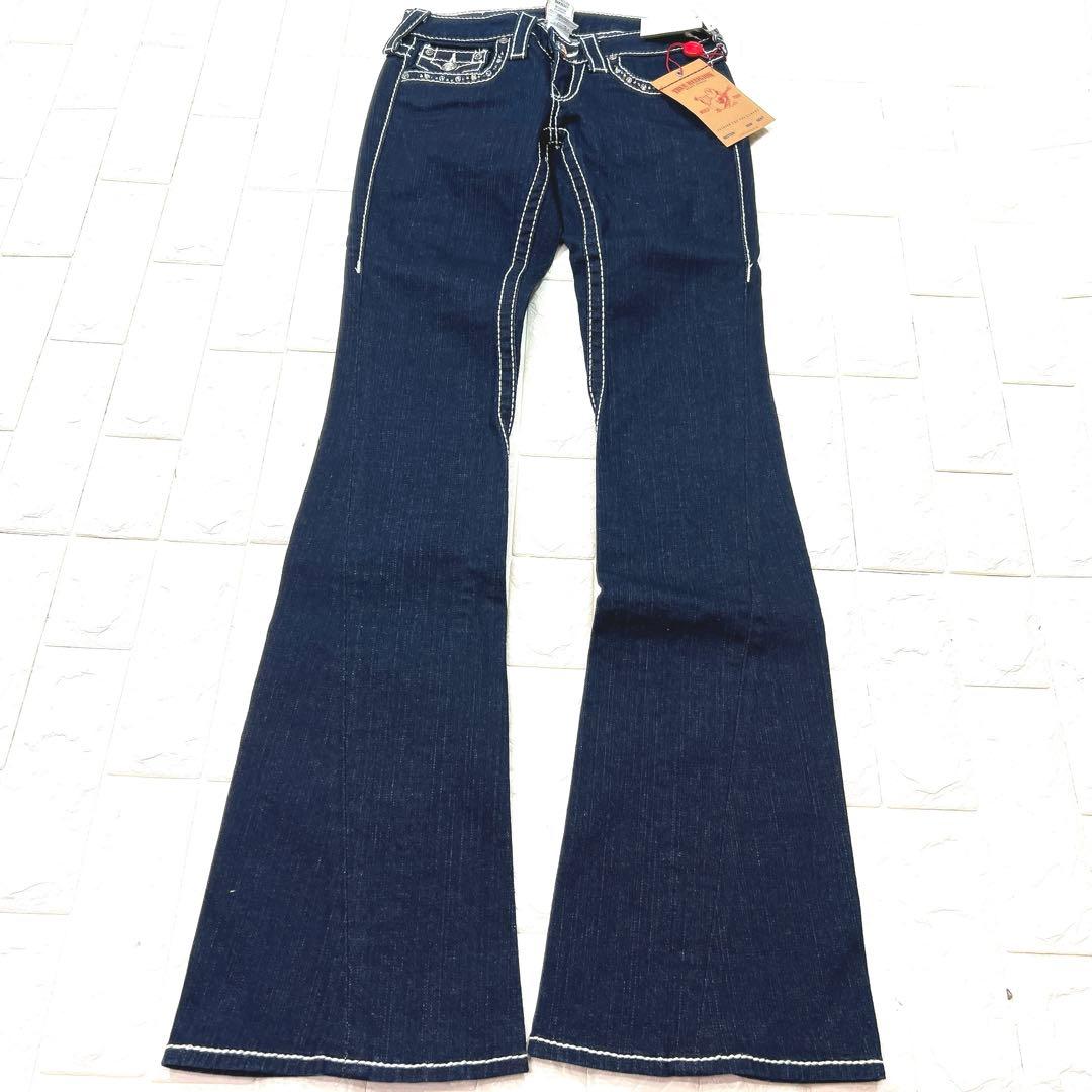 新品 TRUE RELIGION ブーツカット スワロフスキー フレアデニム