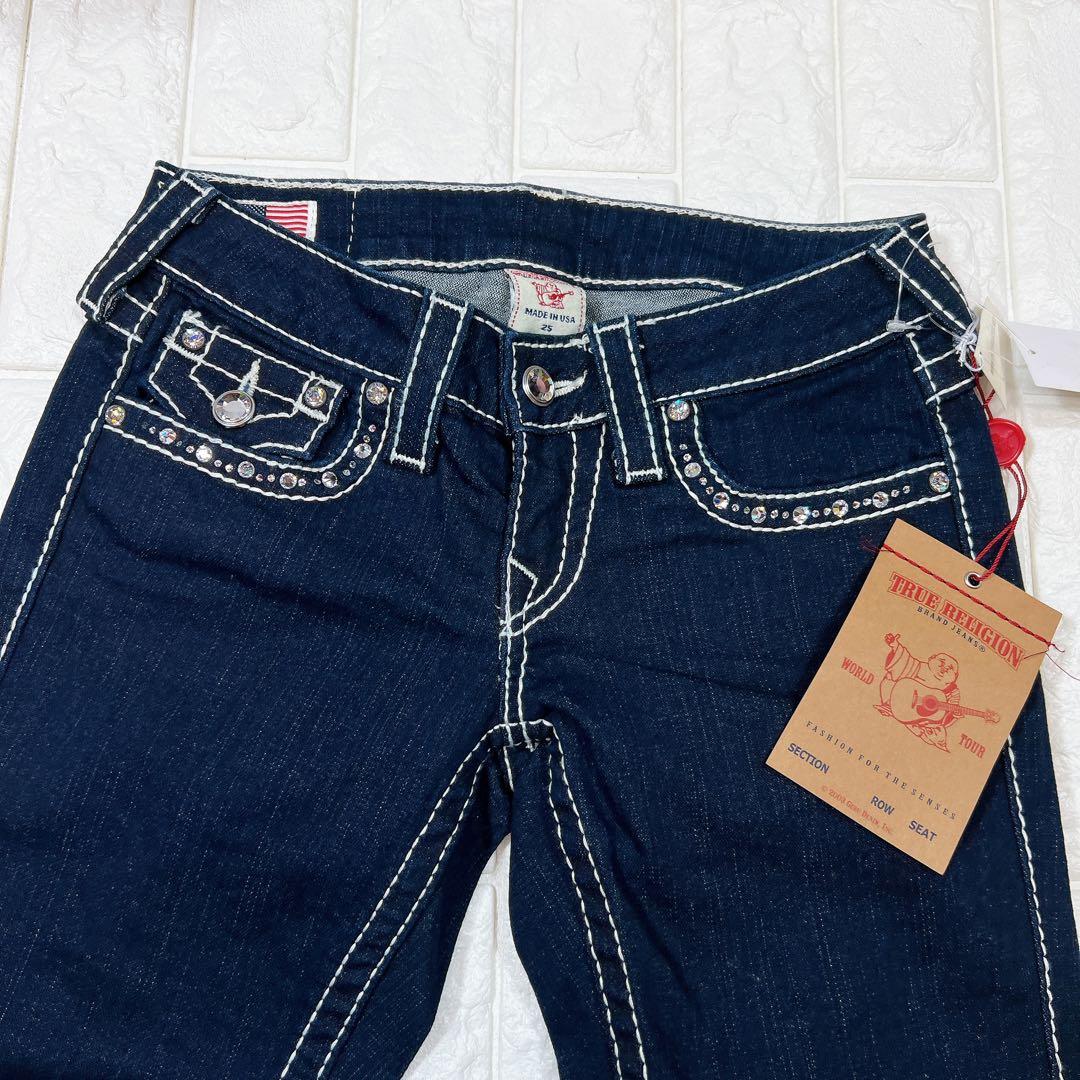 新品 TRUE RELIGION ブーツカット スワロフスキー フレアデニム