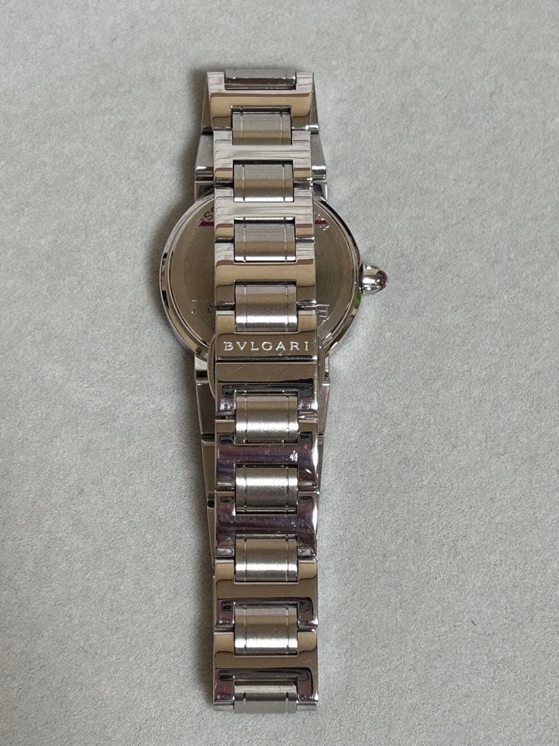 【美品】BVLGARIブルガリ　ピンクシェルレディース腕時計