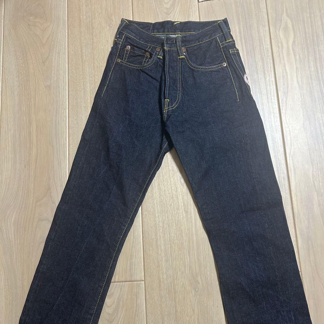 Evisu ハート刺繍 ストレートデニム size24