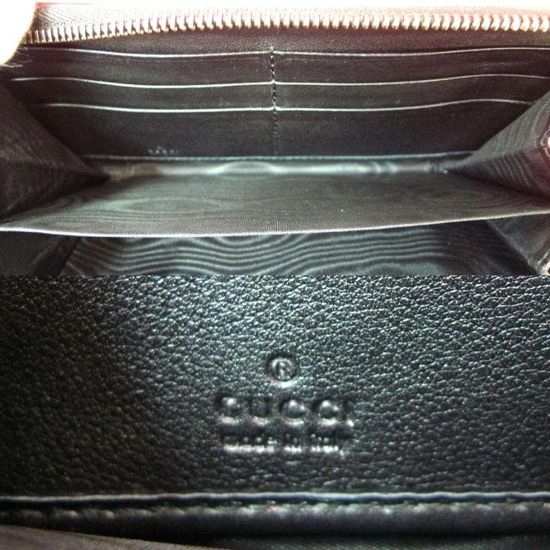 GUCCI　長財布　ロングウォレット　シマ　GG柄　ブラック