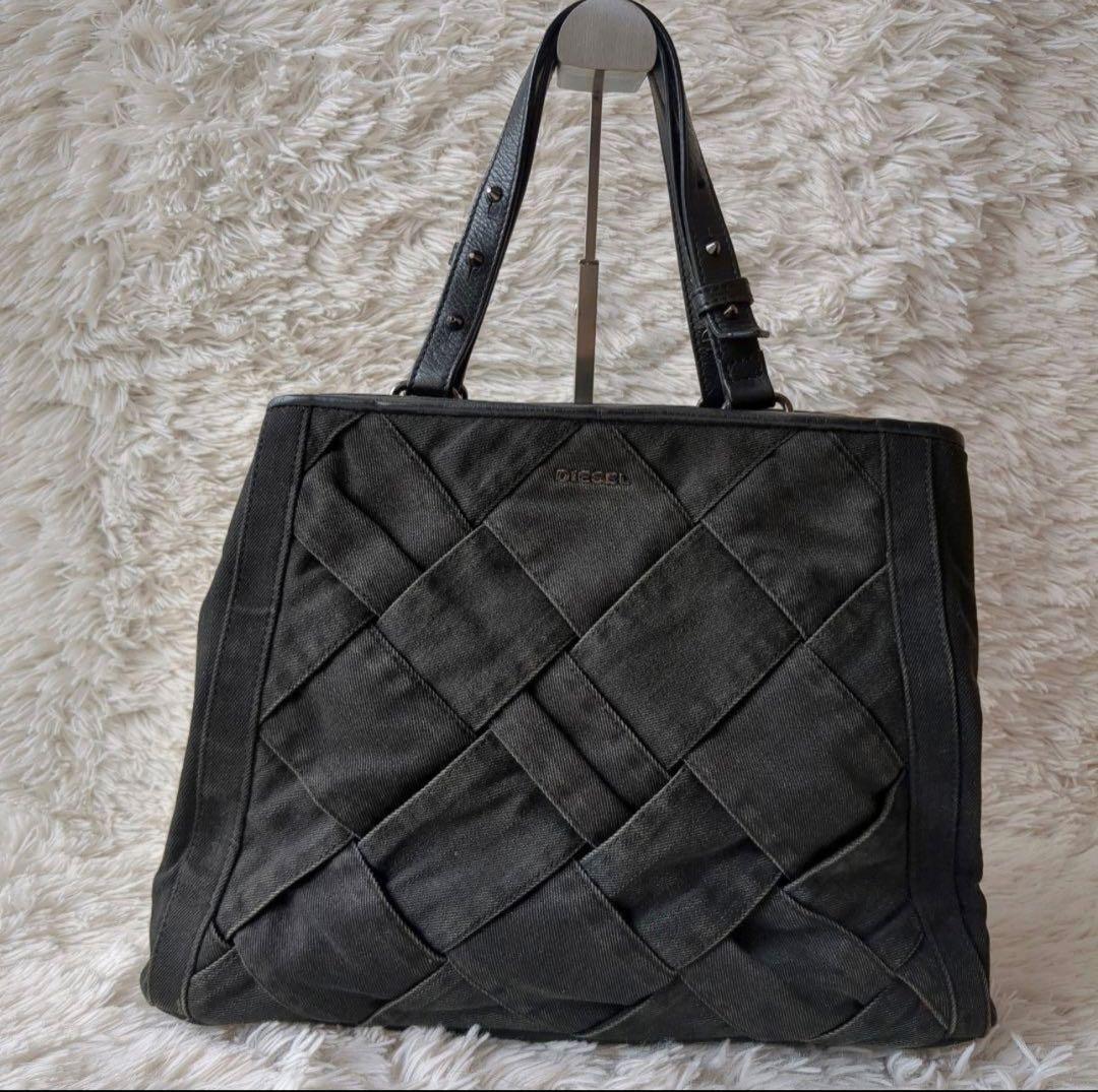 ディーゼル DIESEL デニムトートバッグ 2WAY スタッズ マキシイントレ