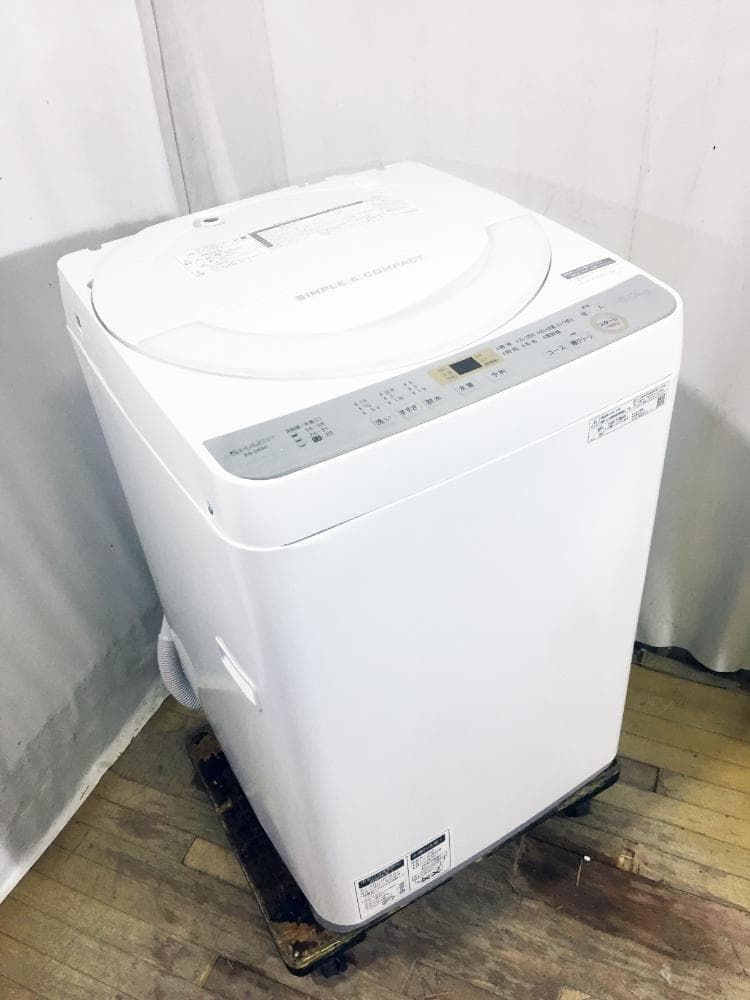 ★美品★SHARP 6kg 洗濯機【ES-GE6C-W】FQLI
