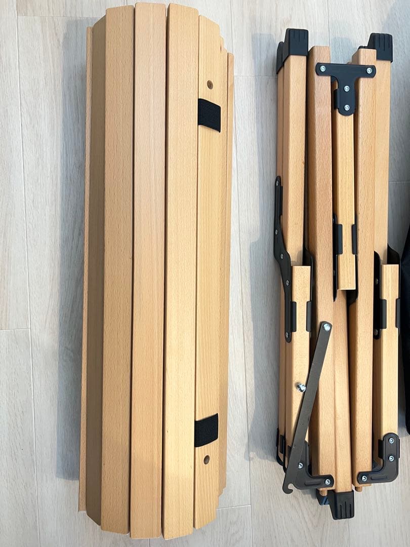 【美品】Hilander ウッドロールトップテーブル 120x60cm