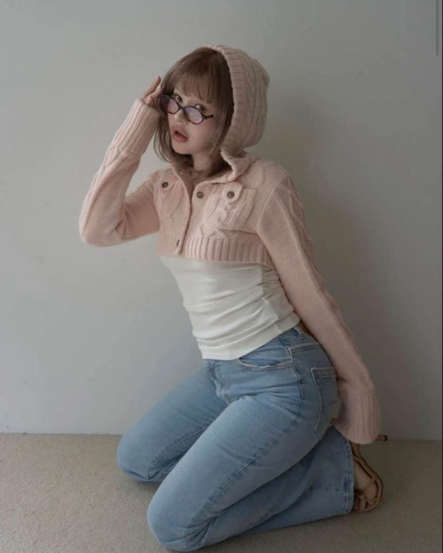 andmary Mary logo cable knit set アンドマリー