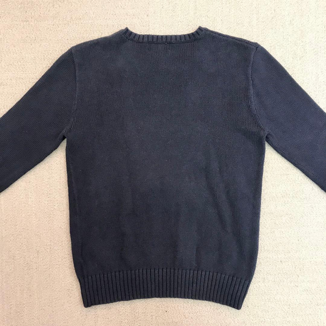 ポロ ラルフローレン ニット セーター ベア 紺 160L 星条旗 S3369