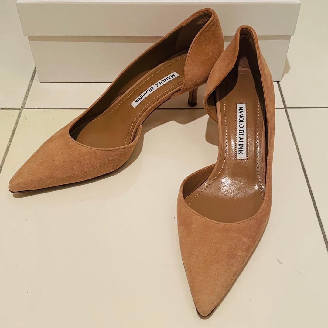 極美品 MANOLO BLAHNIK スエードパンプス 36.5