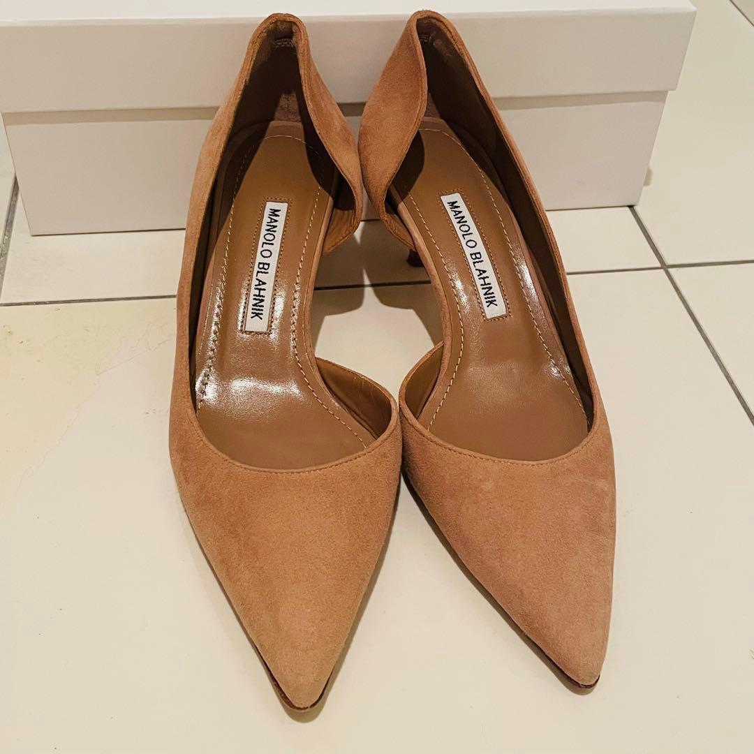 極美品 MANOLO BLAHNIK スエードパンプス 36.5