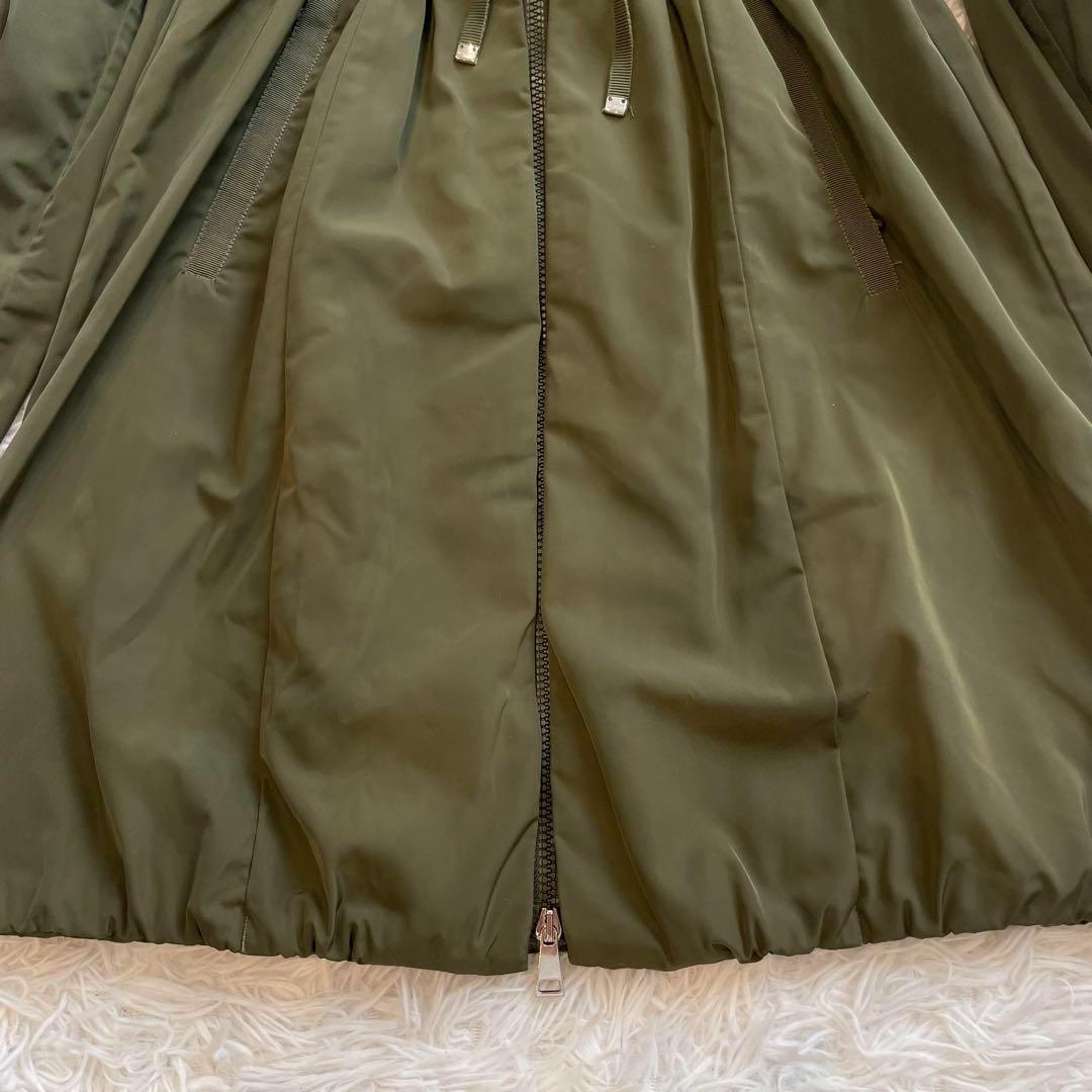 美品・鑑定済★モンクレール　TUILE モッズコート　レディース　カーキ　0