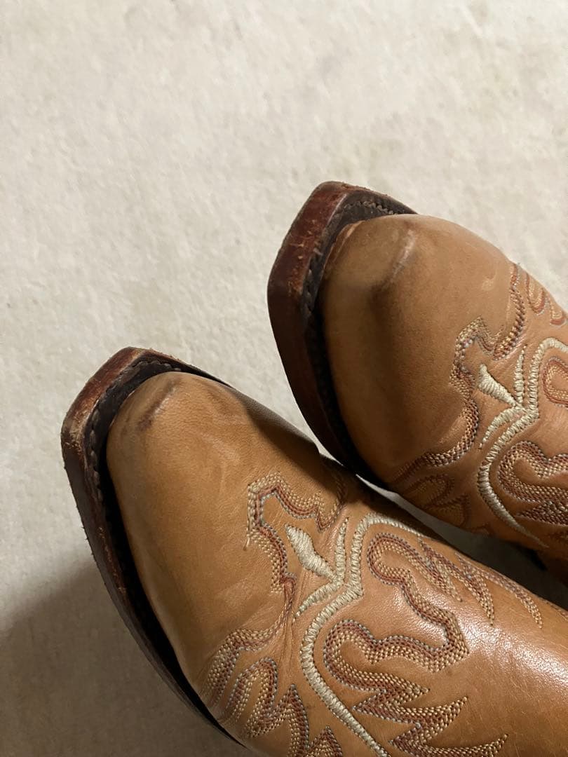 LUCCHESEキャメルウエスタンブーツ