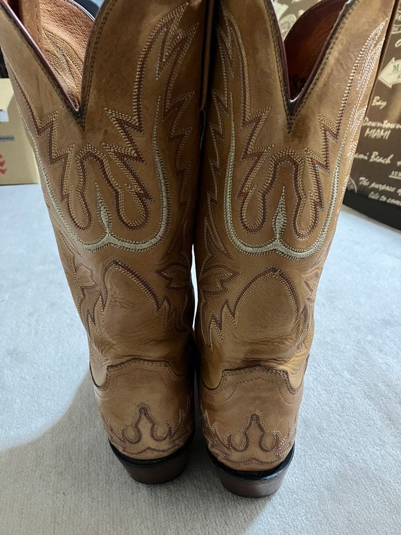 LUCCHESEキャメルウエスタンブーツ