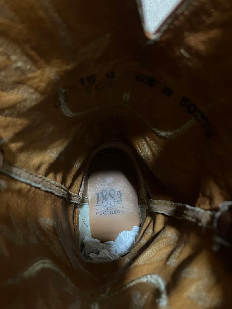 LUCCHESEキャメルウエスタンブーツ