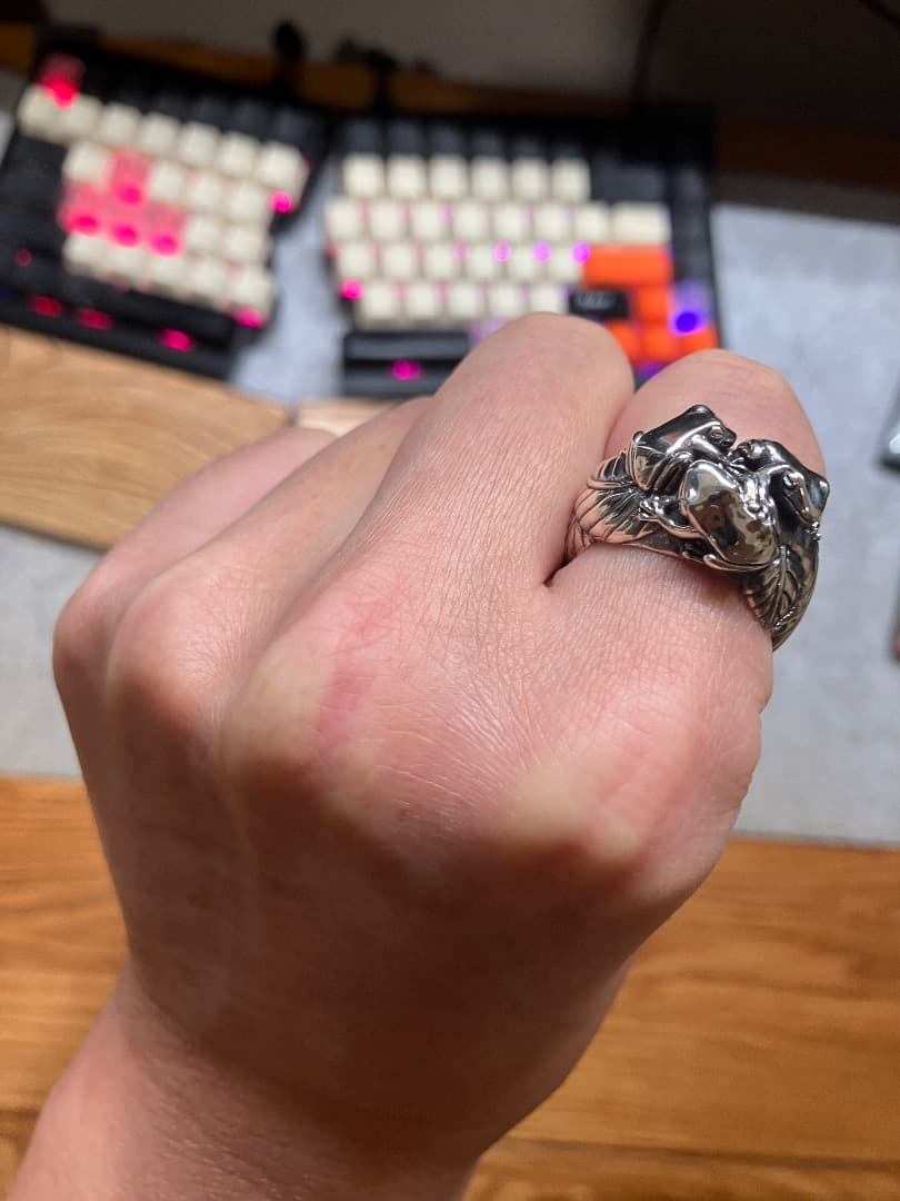 【絶版】 刻印 かすう工房 蛙玉 かえるだま リング