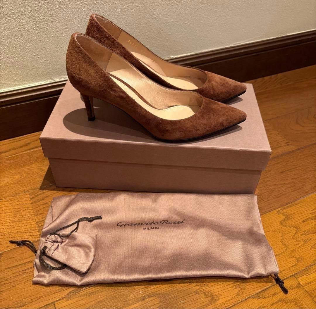 Gianvito Rossi Gianvito 70ブラウン スエードパンプス