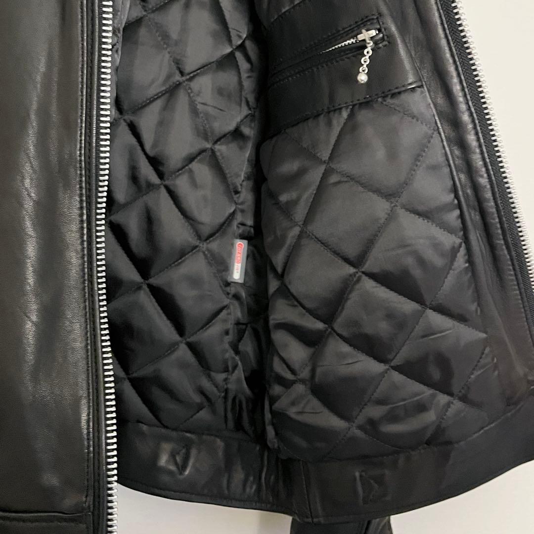 【未使用に近い★希少襟付】ナノユニバースシングルライダース ラムレザージャケット