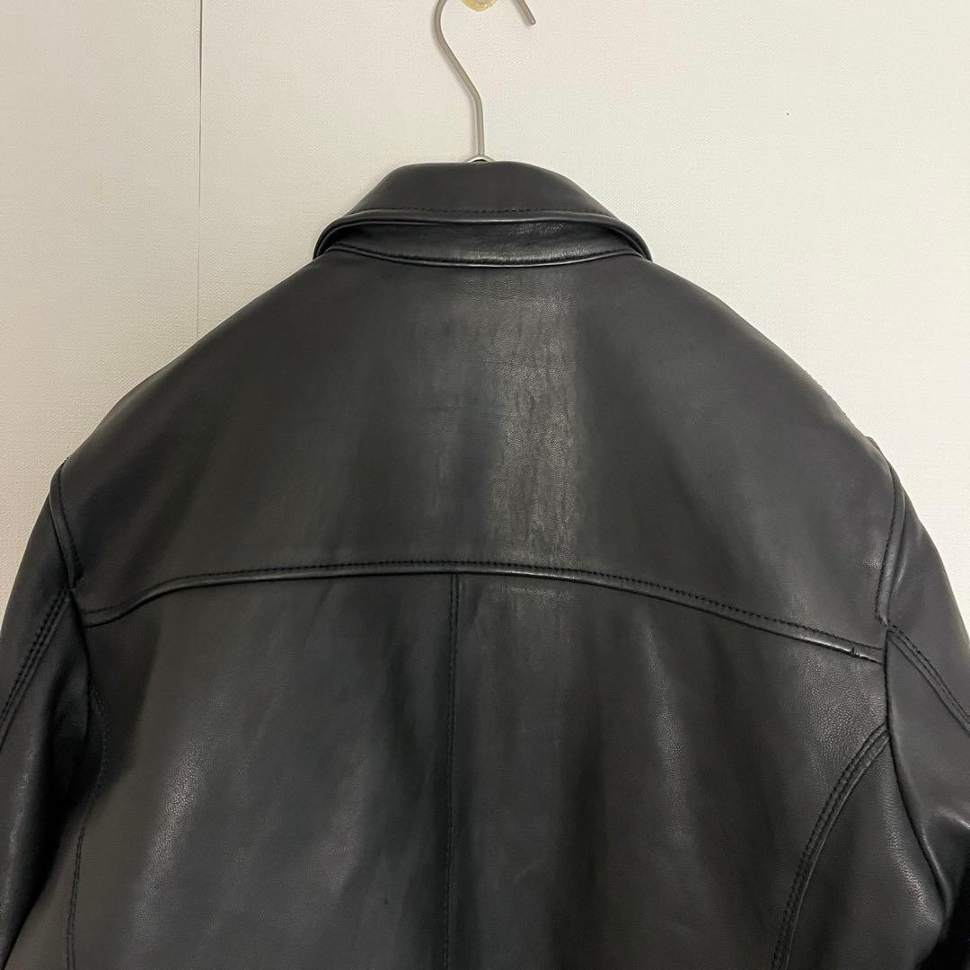 【未使用に近い★希少襟付】ナノユニバースシングルライダース ラムレザージャケット