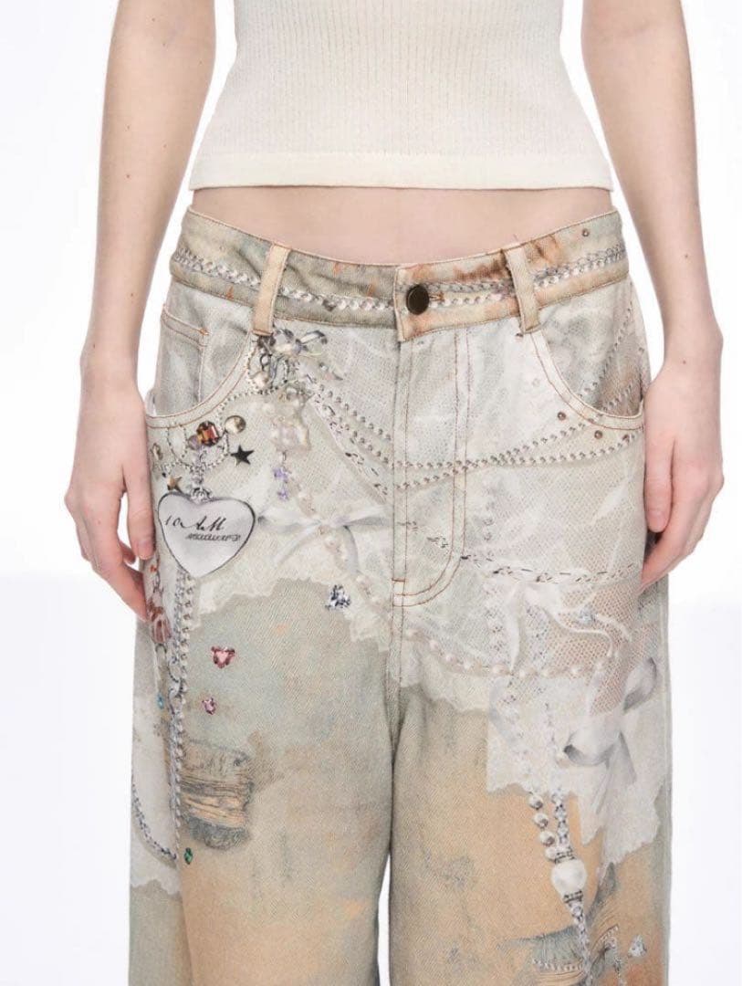 baby（お値下げ中）様　12/6 XS 3Dデジタルプリントバギーデニム