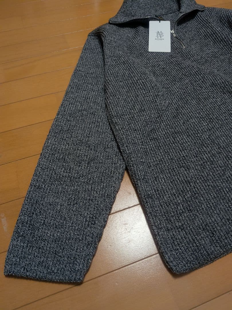 トップス 25AW BATONER SOLID WOOL RIB HALF ZIP