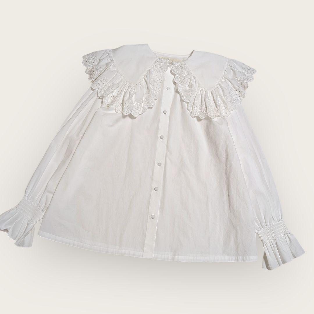 美品　THE SHINZONE　シンゾーン　レースカラーブラウス　ホワイト