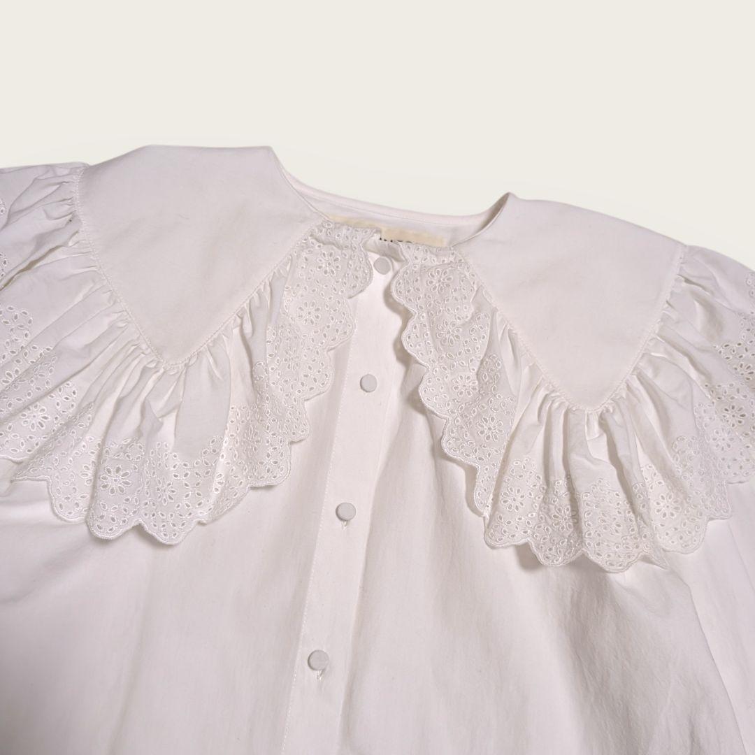 美品　THE SHINZONE　シンゾーン　レースカラーブラウス　ホワイト