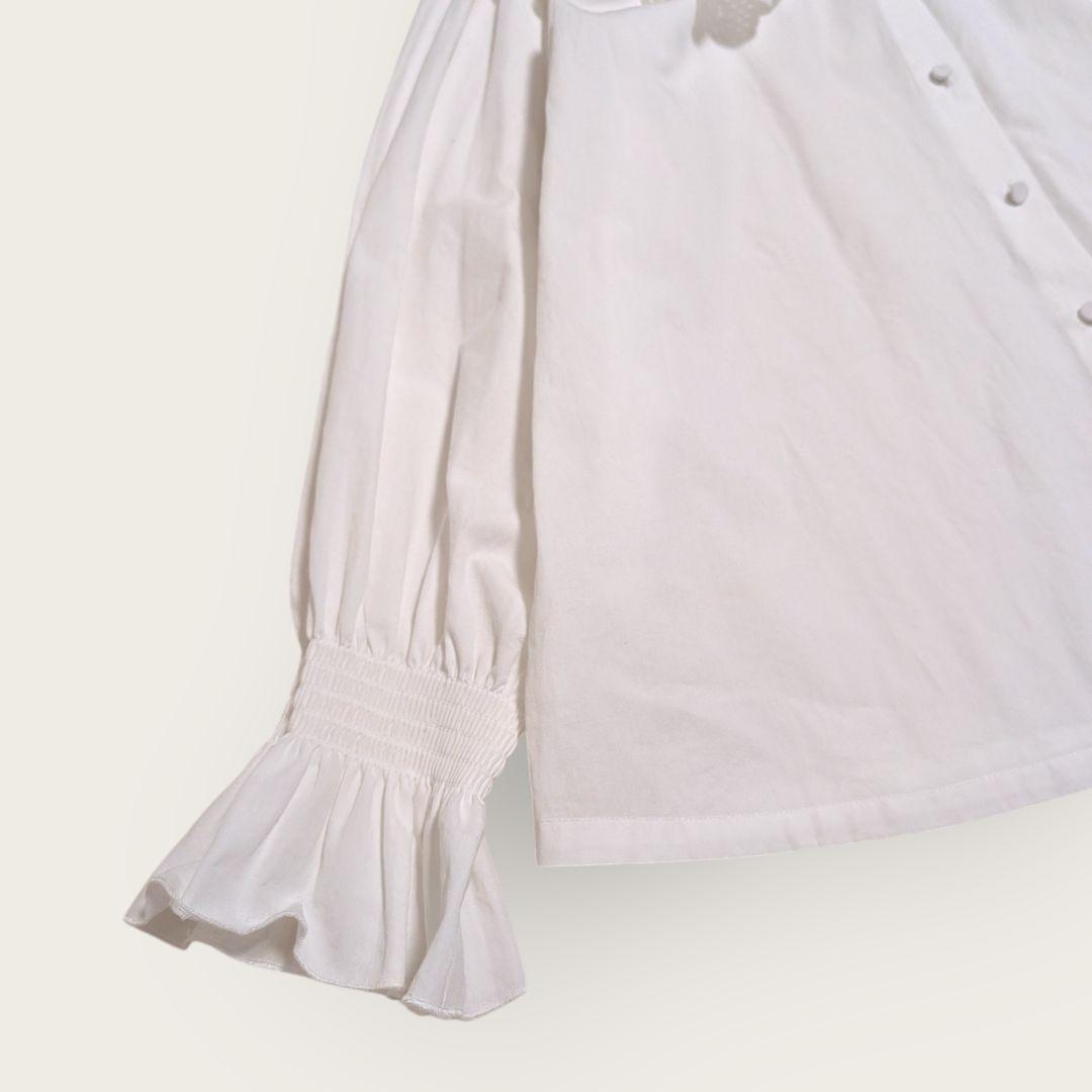 美品　THE SHINZONE　シンゾーン　レースカラーブラウス　ホワイト