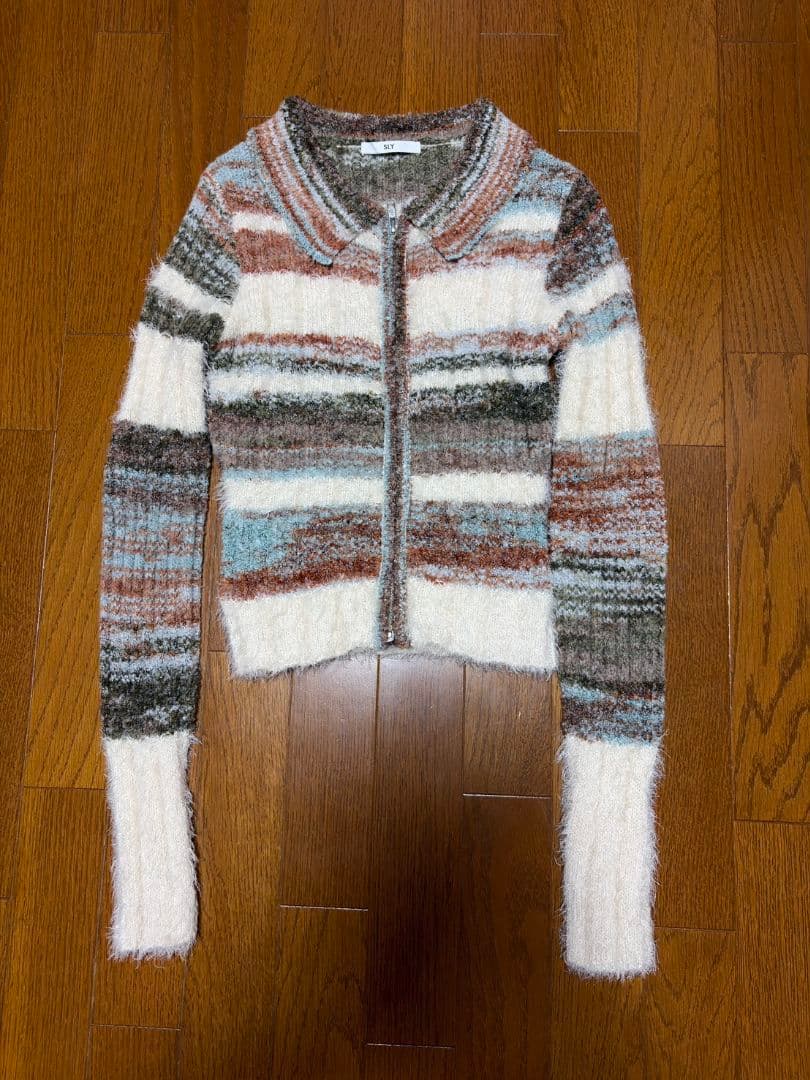 SLY スライ　SHAGGY MIX FRONT ZIP トップス　ニット