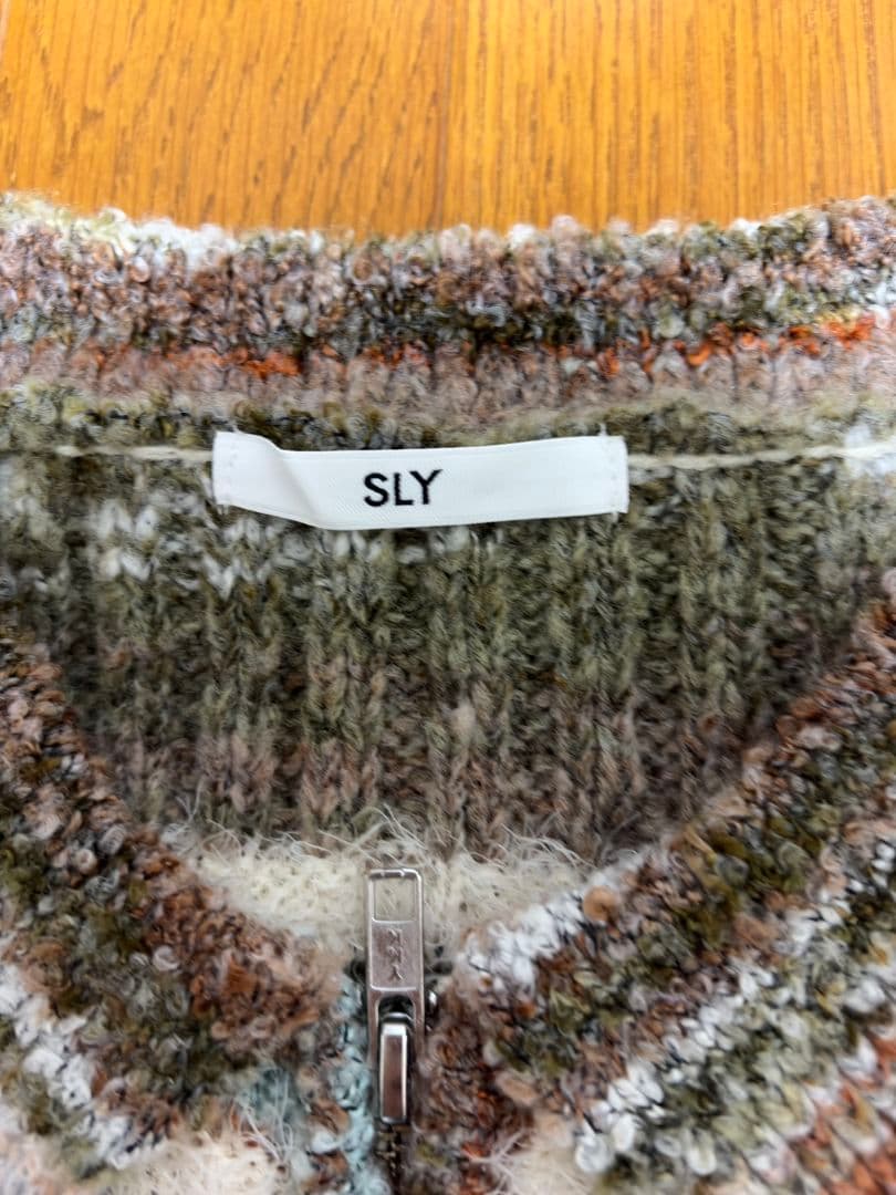 SLY スライ　SHAGGY MIX FRONT ZIP トップス　ニット