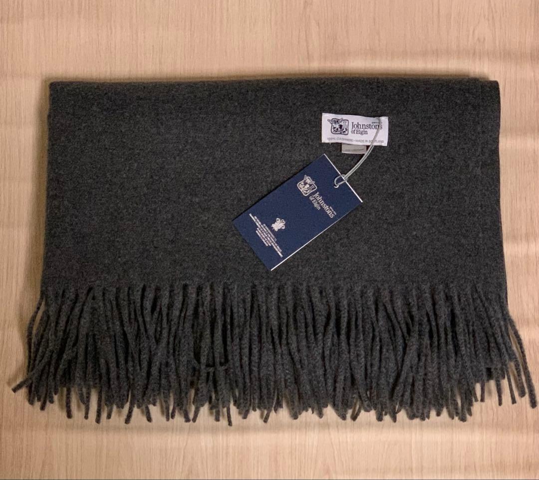 ぴ*ち様 ジョンストンズ カシミア 大判ストール マフラー グレー