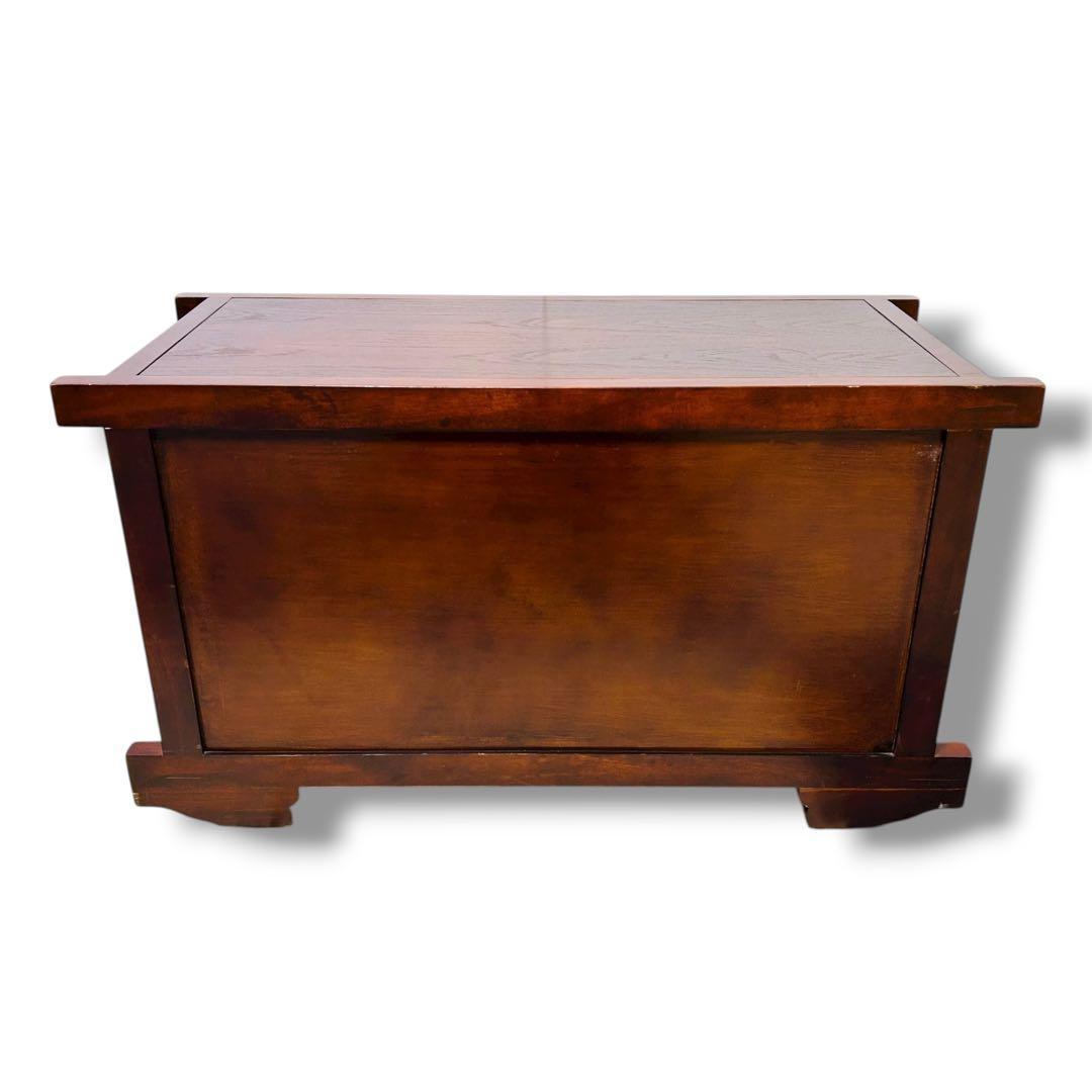 【送料無料】からくり箪笥 車箪笥 龍 雲龍金具 キャビネット レトロ 旧家