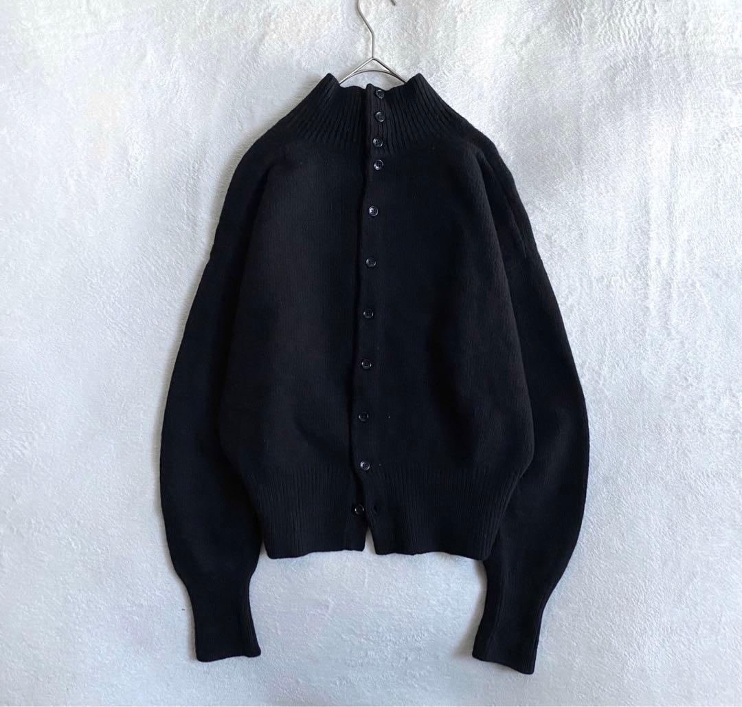 【美品✨】martinique カシミヤ混　バックボタン　ニット　ハイネック　黒