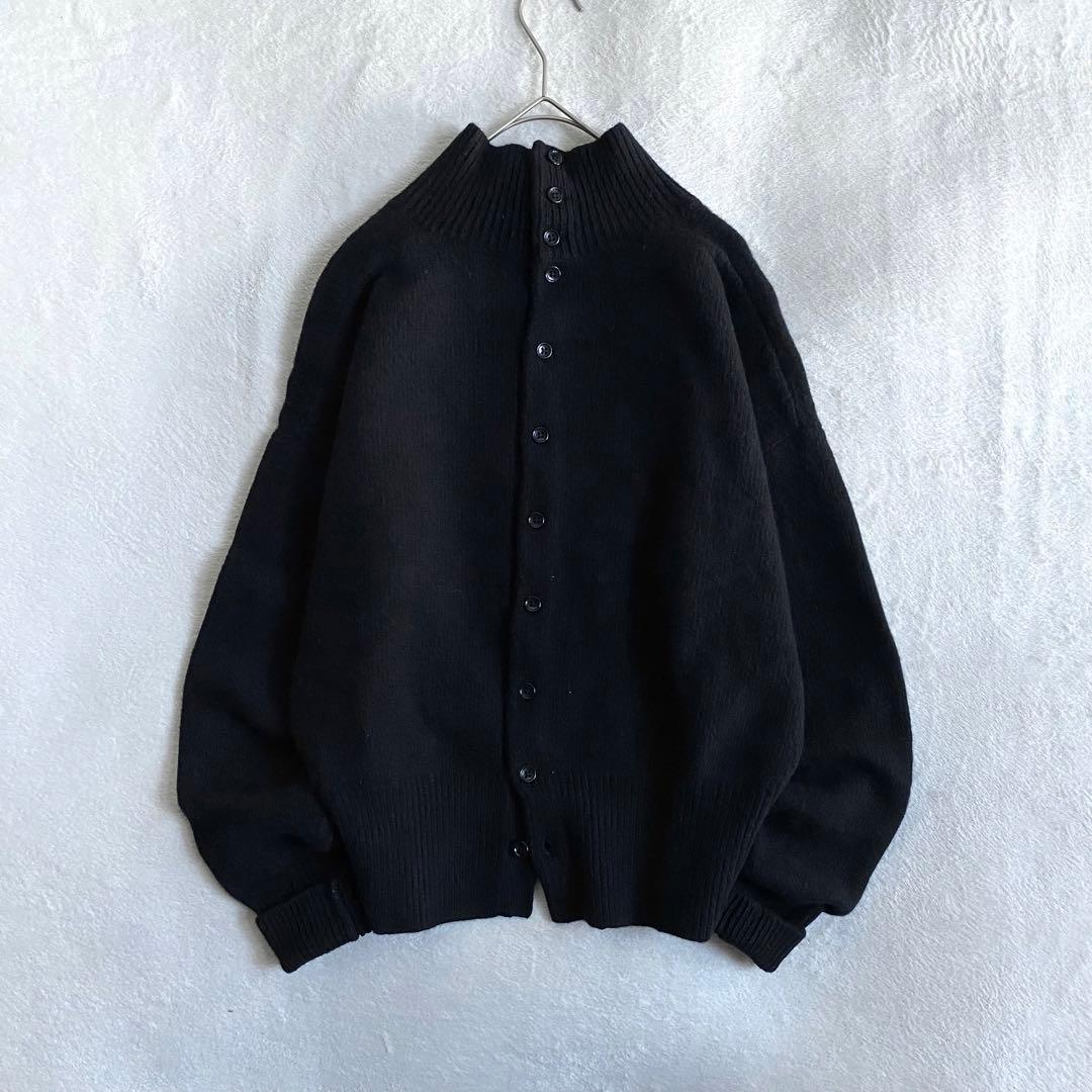 【美品✨】martinique カシミヤ混　バックボタン　ニット　ハイネック　黒