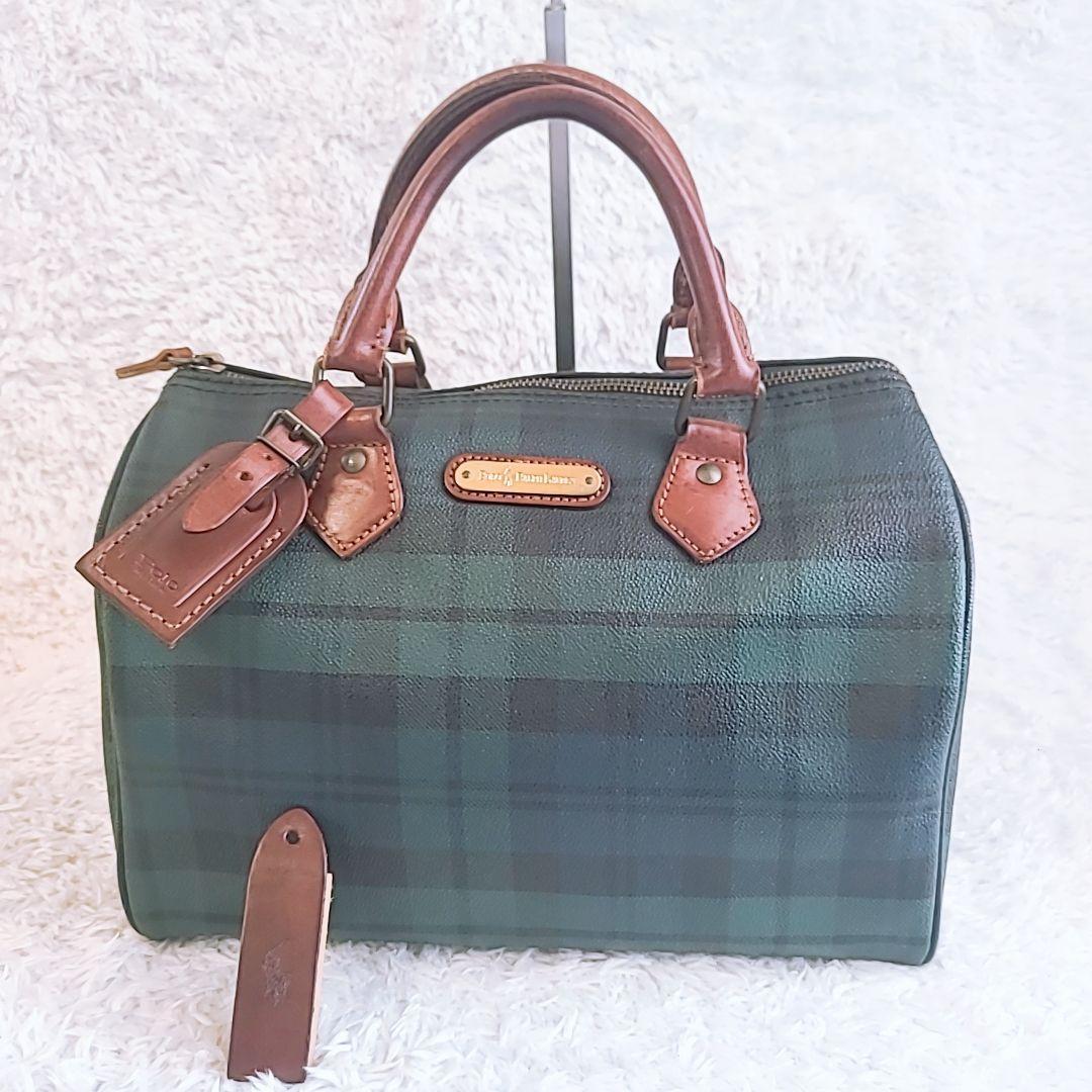 ポロラルフローレン 90s チェック柄 ボストンバッグ ヴィンテージ