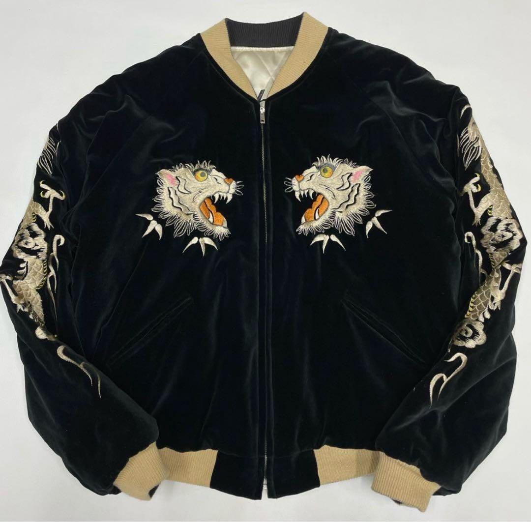 希少 Lサイズ テーラー東洋 スカジャン 別珍 ベロア 白虎 M18485