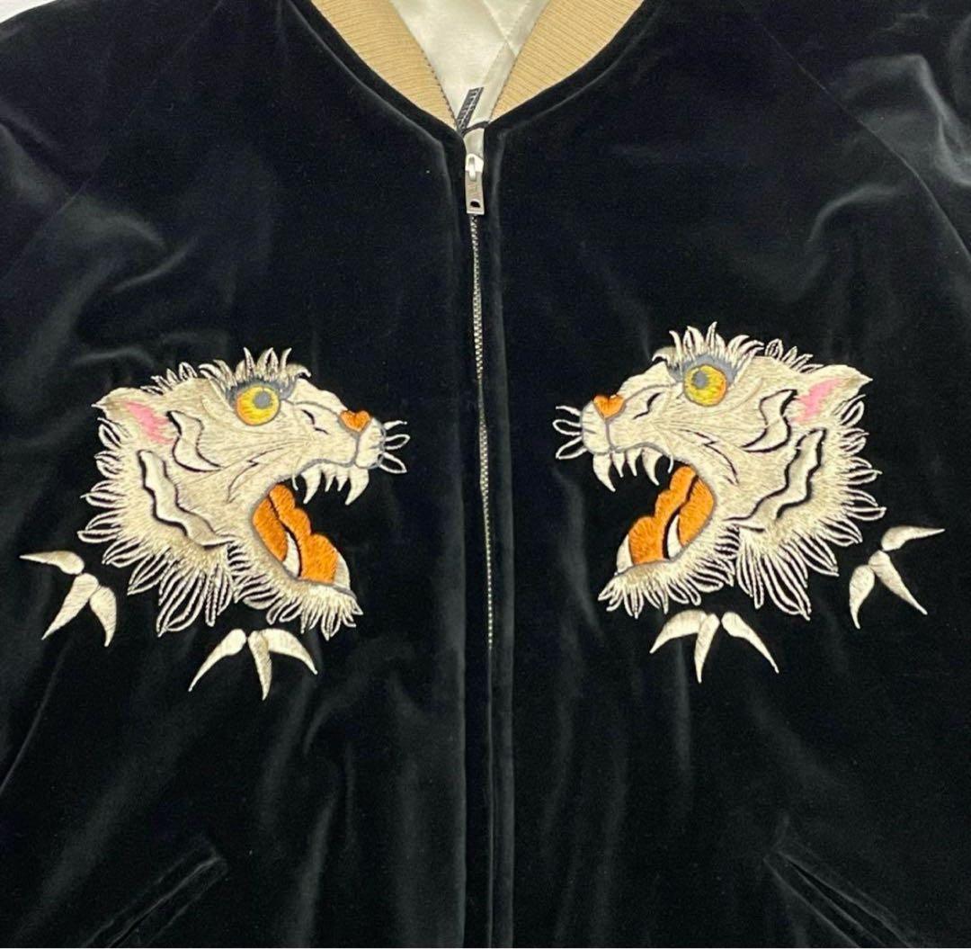 希少 Lサイズ テーラー東洋 スカジャン 別珍 ベロア 白虎 M18485