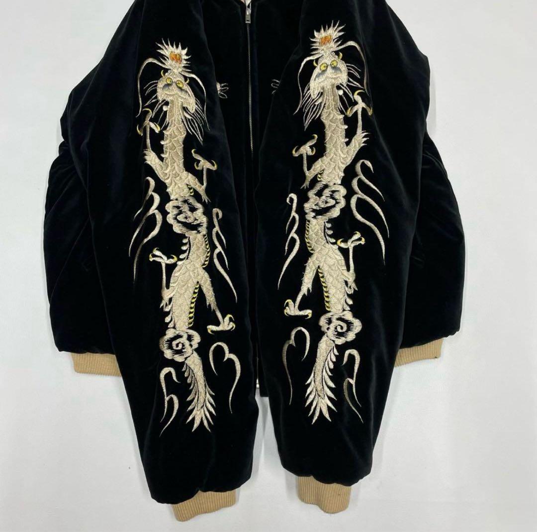 希少 Lサイズ テーラー東洋 スカジャン 別珍 ベロア 白虎 M18485