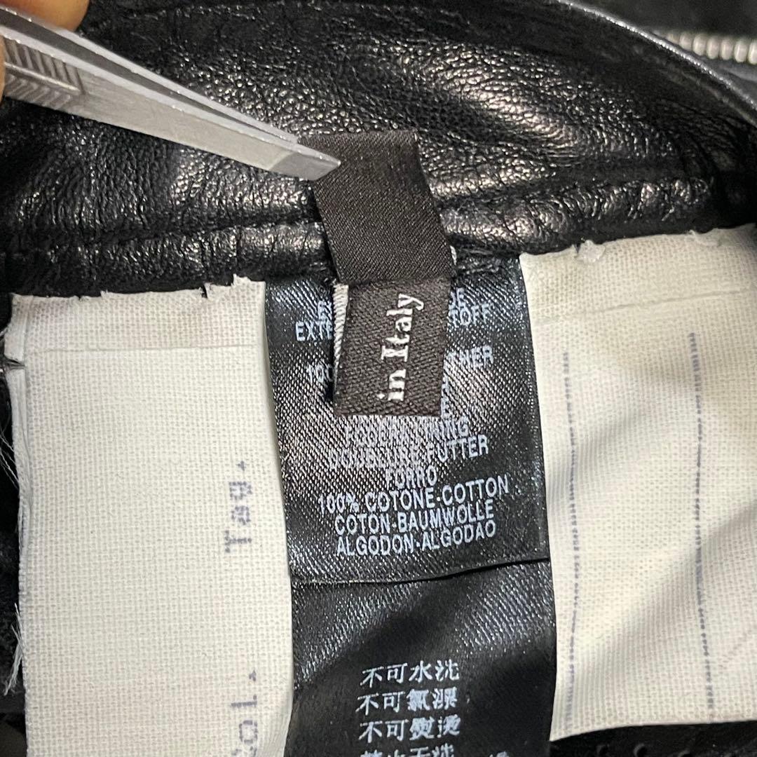 Zegna パンチングレザー シングル ライダース ジャケット シープスキン