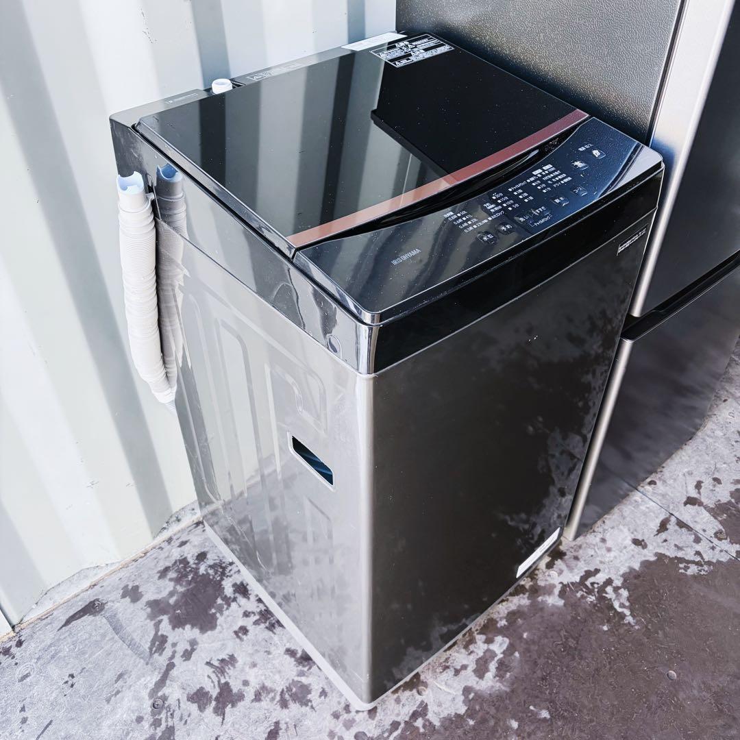 運搬取付無料！ブラック純正IRIS・AQUAおしゃれ家電4点セット！完動超美品！