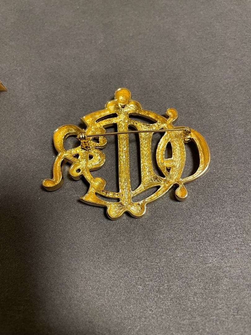 Christian Dior ゴールドブローチ・イヤリングセット【未使用品】