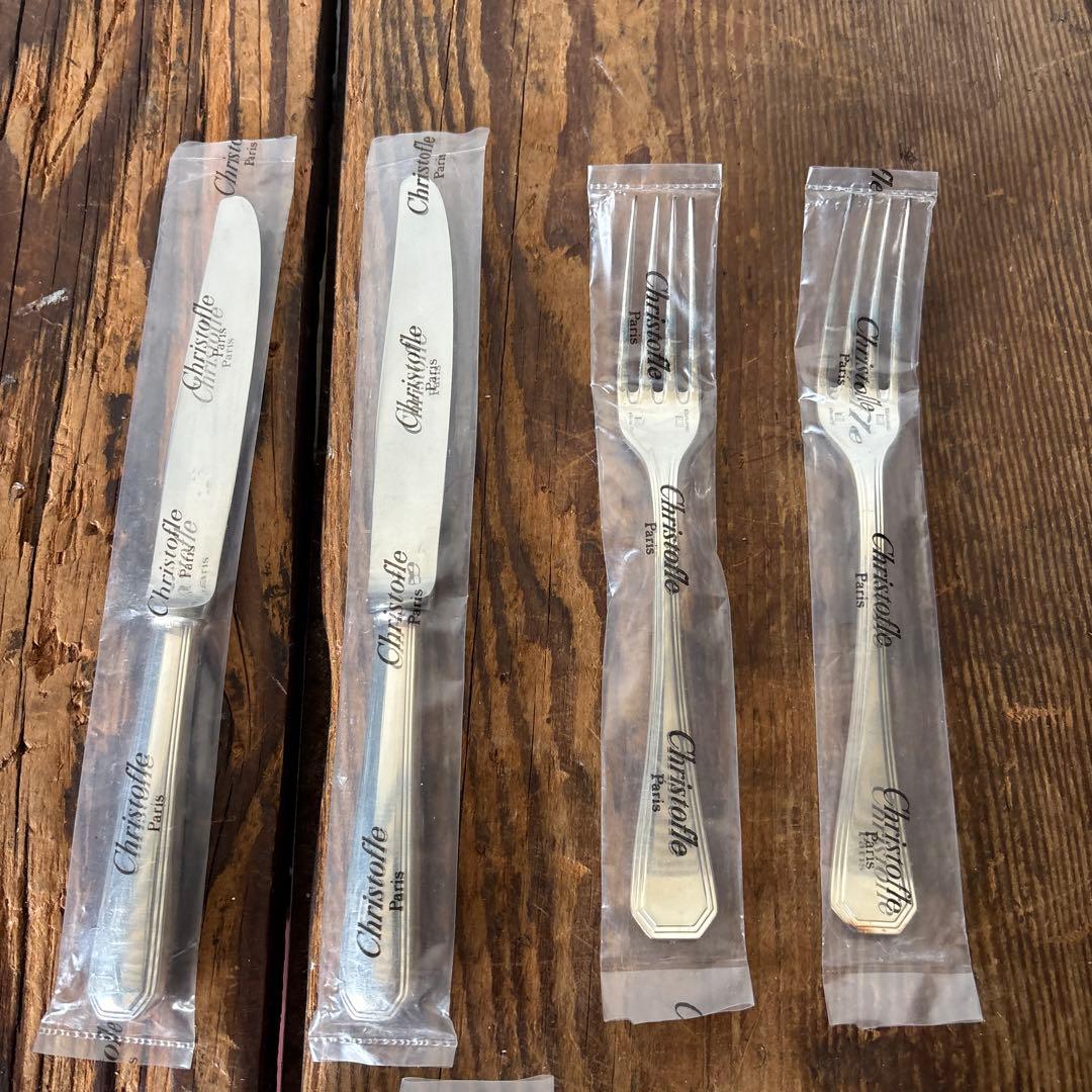 未使用品 クリストフル　テーブルナイフ　フォーク　スプーン　計8本