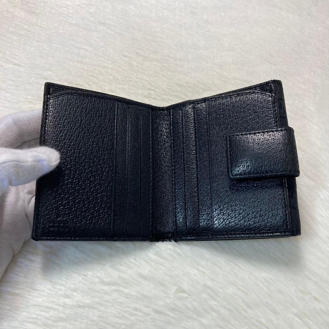 早い者勝ち　GUCCI グッチ　二つ折り　キャンバス　GG 黒　スタッズ　希少