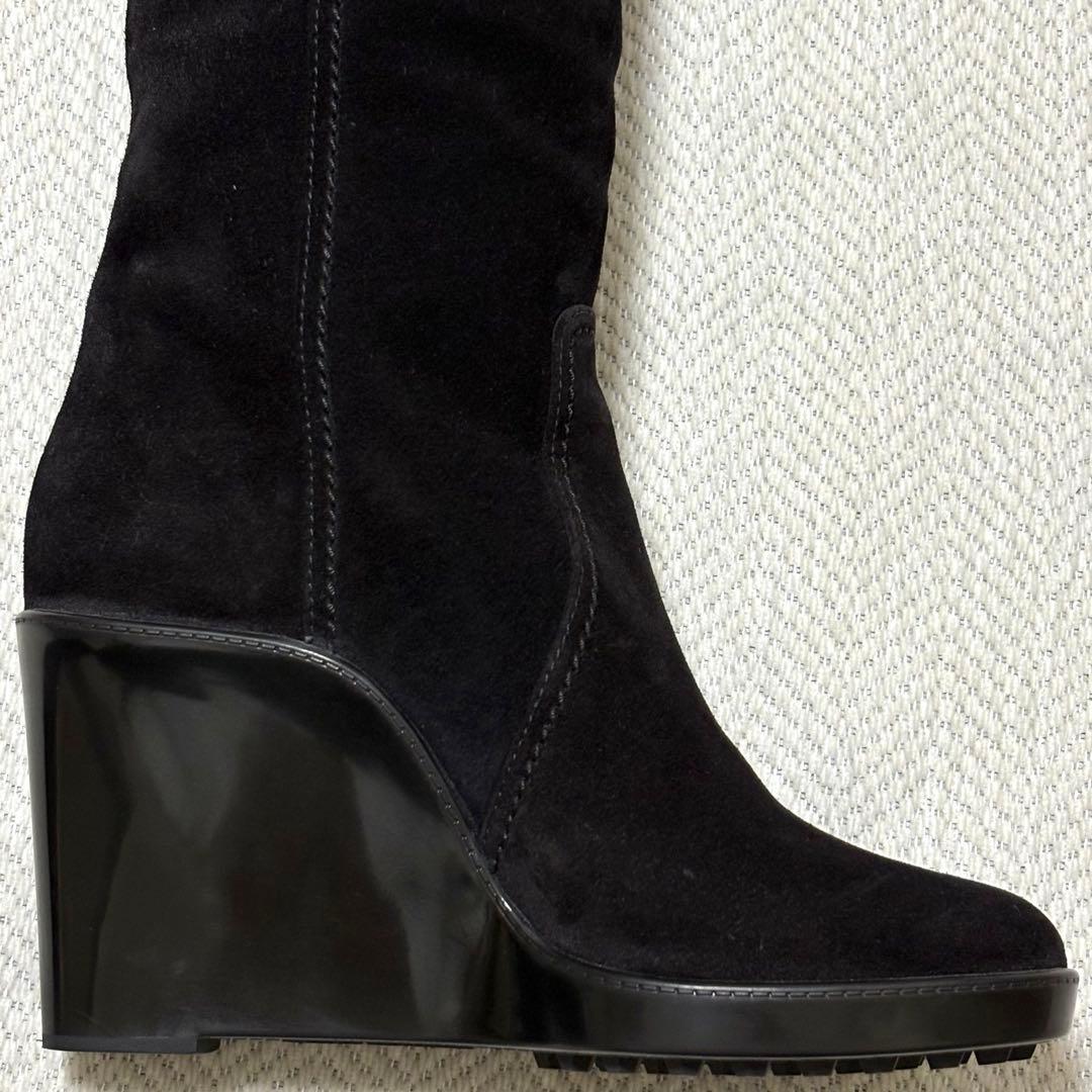 美品 Salvatore Ferragamo ガンチーニ スエード ロングブーツ