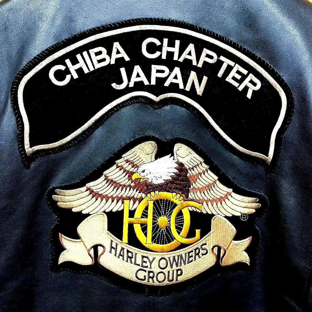 やは ハーレーダビッドソン デカロゴ 牛革 ゆるだぼ レザージャケット