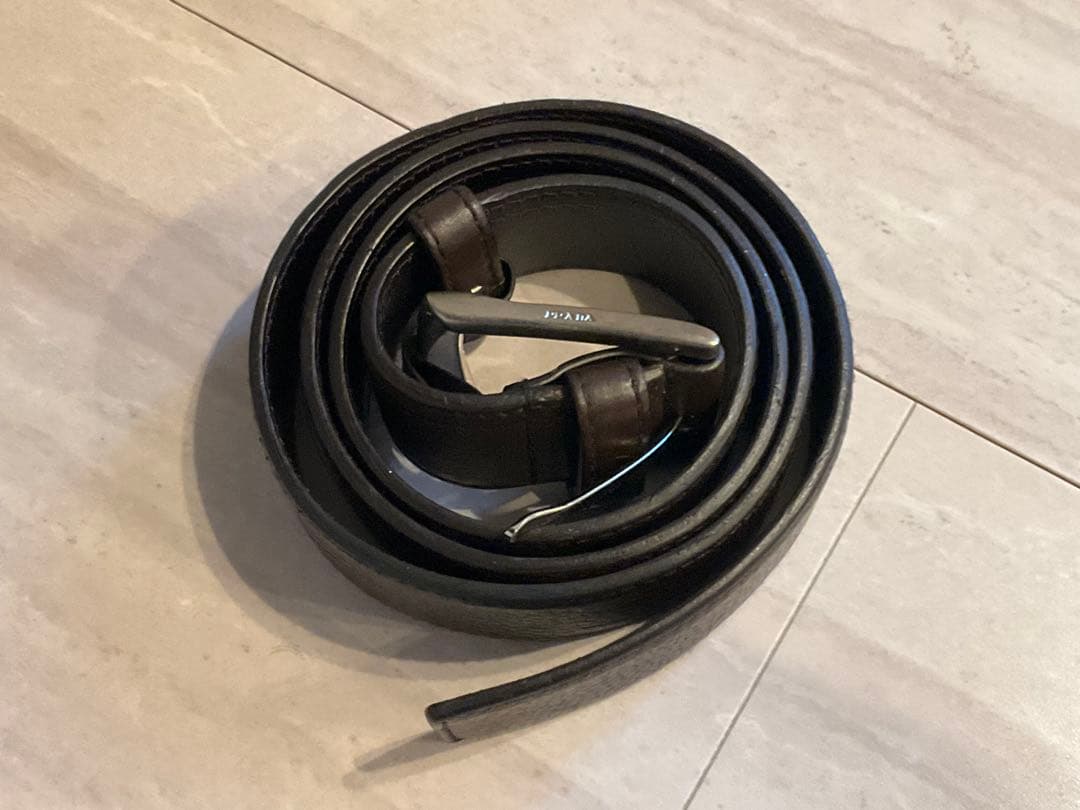 PRADA メンズ ブラウン レザーベルト