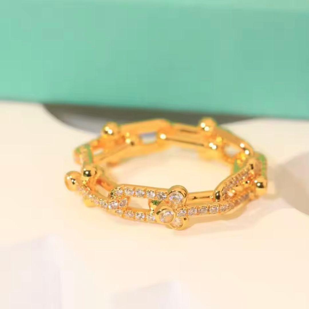 ノンタン　ハードウェアブレスレット　ゴールド、ゴールドリング石あり