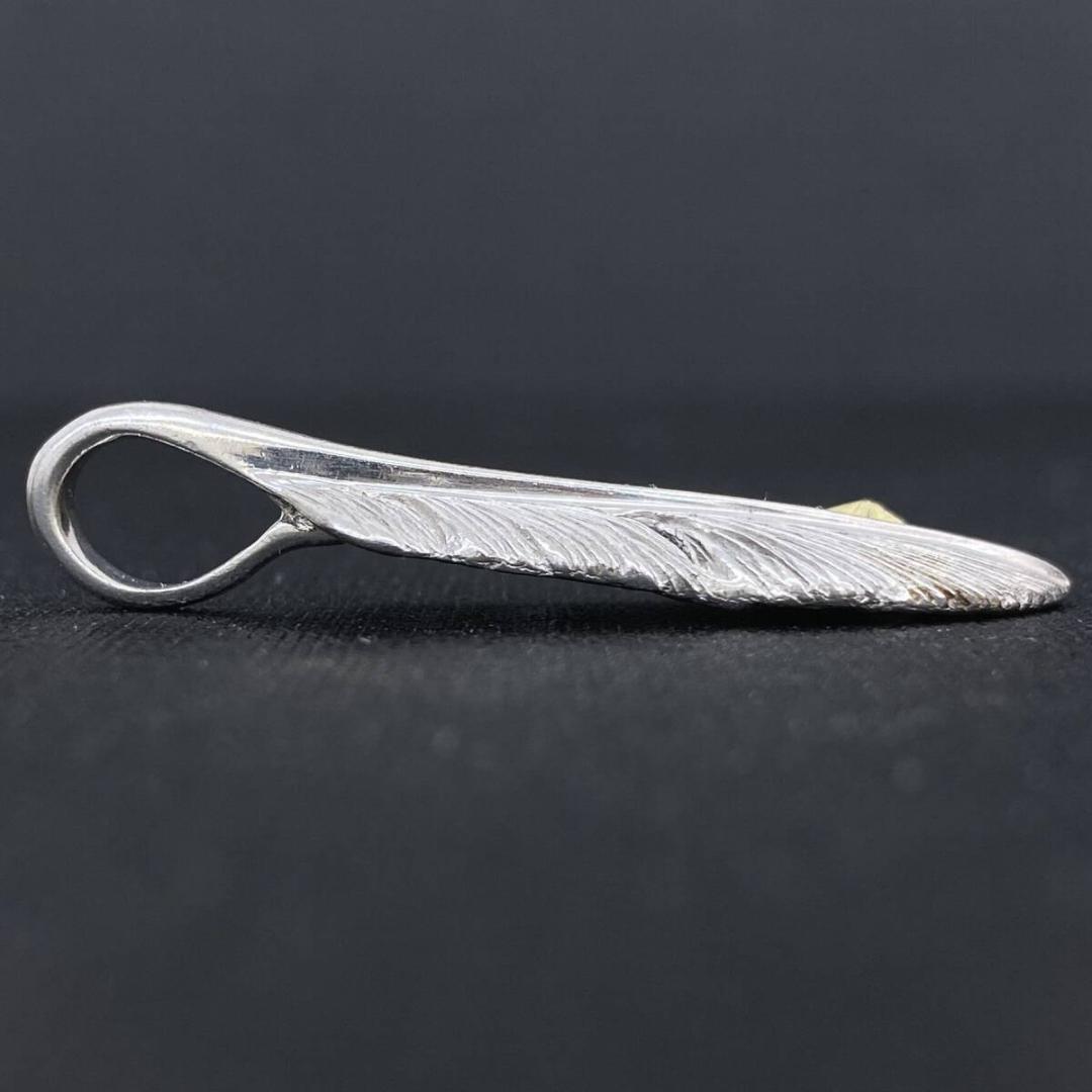 美品 SAAD K18 サンシンボル シルバー 40mm フェザー ペンダント