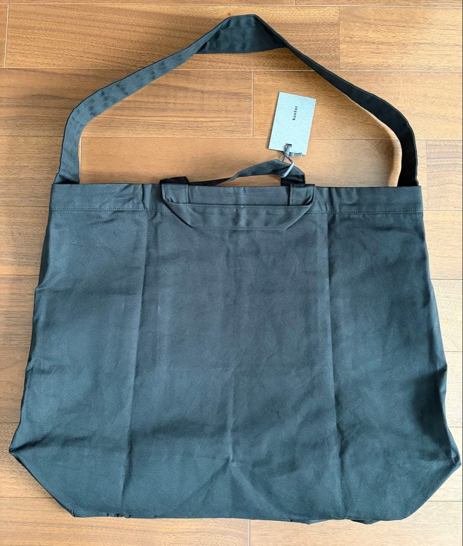 【新品タグ付き】kontor ブラックキャンバストートバッグ