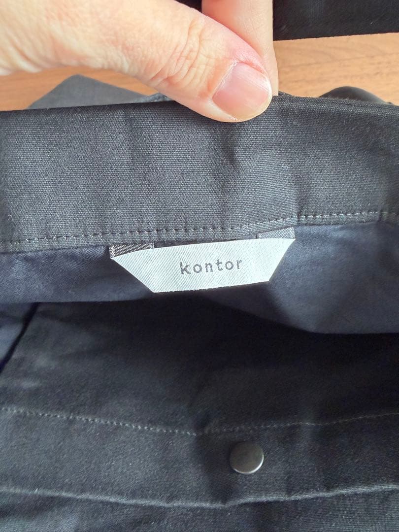 【新品タグ付き】kontor ブラックキャンバストートバッグ
