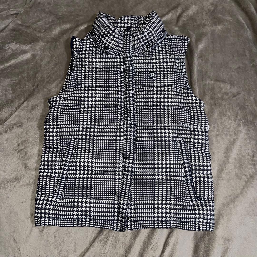美品✨ パーリーゲイツ ダウンジャケット ベスト 総柄 千鳥格子