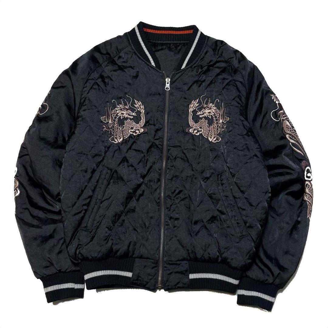 PAZZO リバーシブル　キルティング　スカジャン　ドラゴン　龍　バイカー
